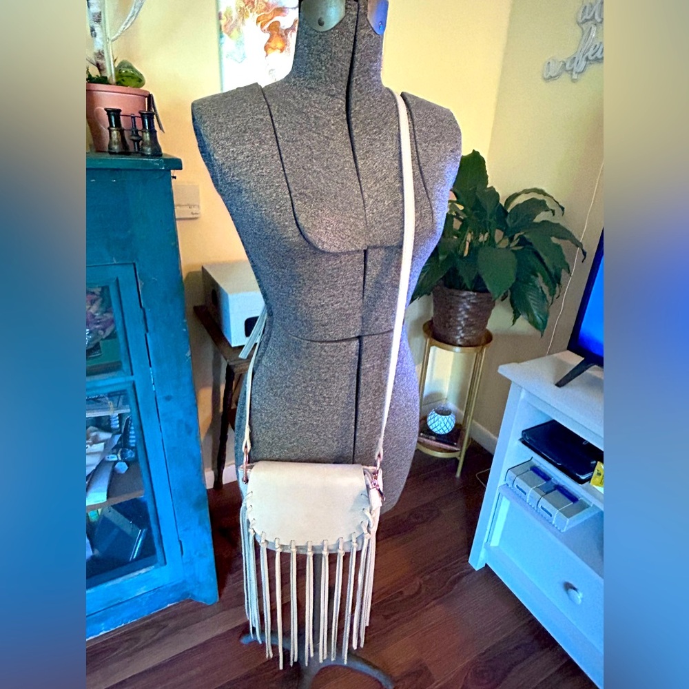 Free People Authentic Suede Boho Fringe Crossbody